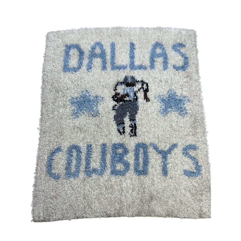 Vintage DALLAS COWBOYS Rug - 1970s NFL - Door Mat‎ - 27"x33"